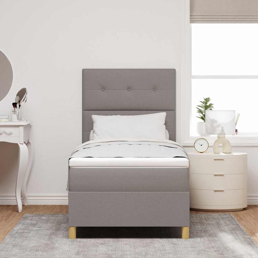 LED Box Spring Ágy fejtámlával Tópszínű 80 x 200 cm szövet