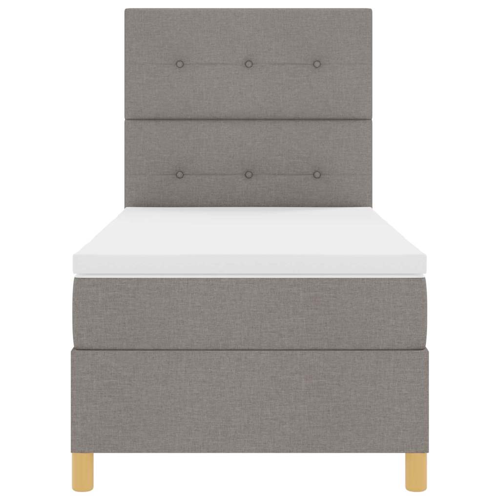 LED Box Spring Ágy fejtámlával Tópszínű 100 x 200 cm szövet