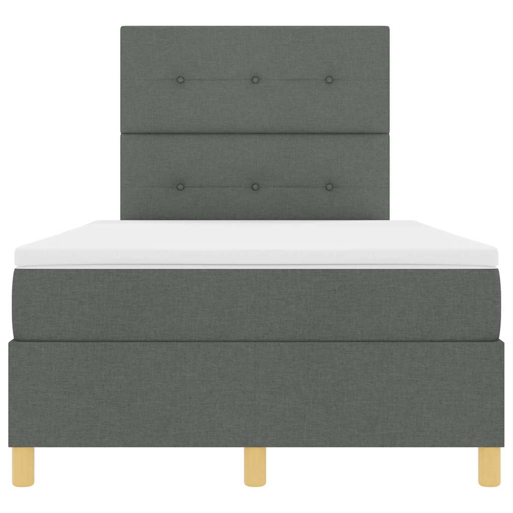 LED Box Spring Ágy fejtámlával Sötétszürke 120 x 190 cm szövet