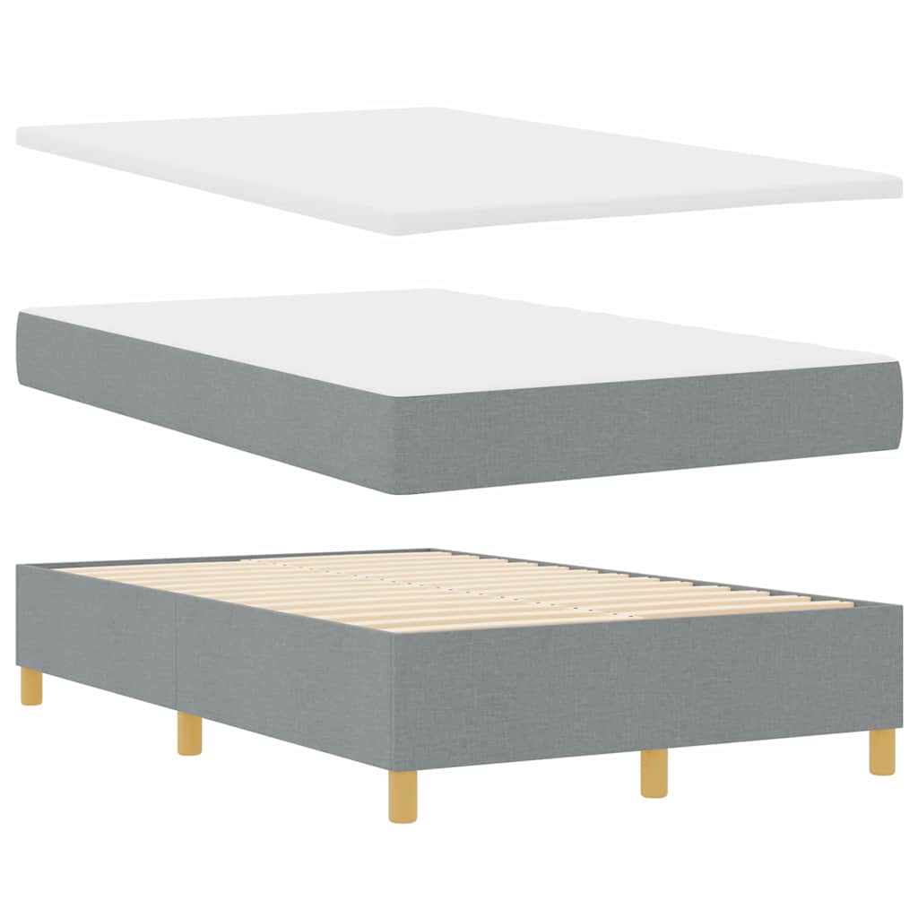 LED Box Spring Ágy Világosszürke 120 x 200 cm szövet