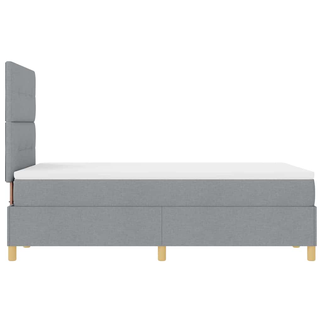 LED Box Spring Ágy Világosszürke 120 x 200 cm szövet