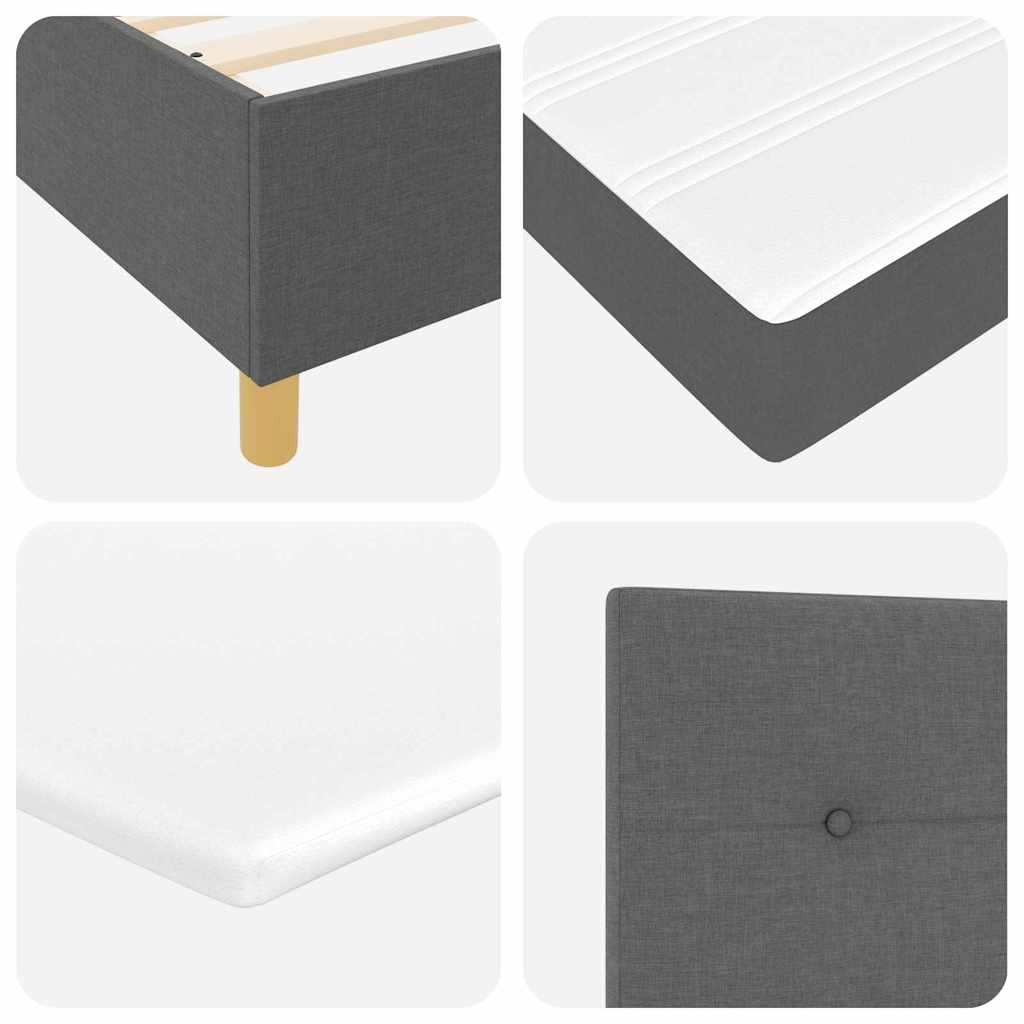 LED Box Spring Ágy fejtámlával Sötétszürke 120 x 200 cm szövet