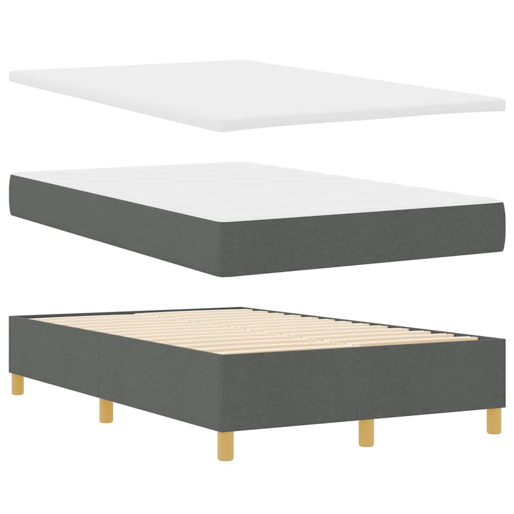 LED Box Spring Ágy fejtámlával Sötétszürke 120 x 200 cm szövet