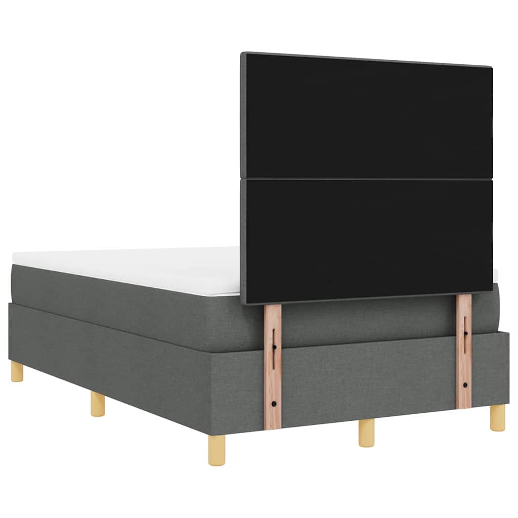 LED Box Spring Ágy fejtámlával Sötétszürke 120 x 200 cm szövet