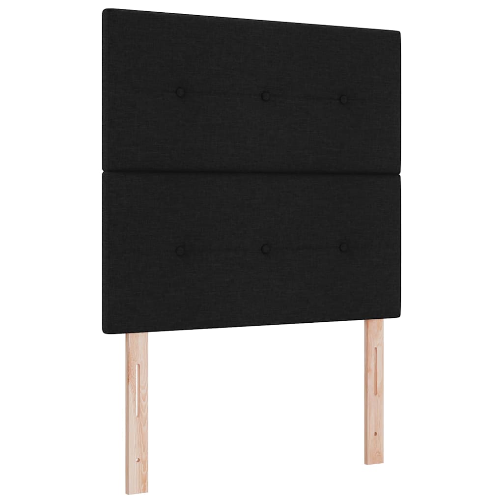 LED Box Spring Ágy fejtámlával Fekete 120 x 200 cm szövet