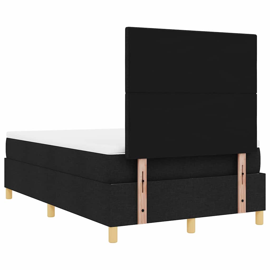 LED Box Spring Ágy fejtámlával Fekete 120 x 200 cm szövet