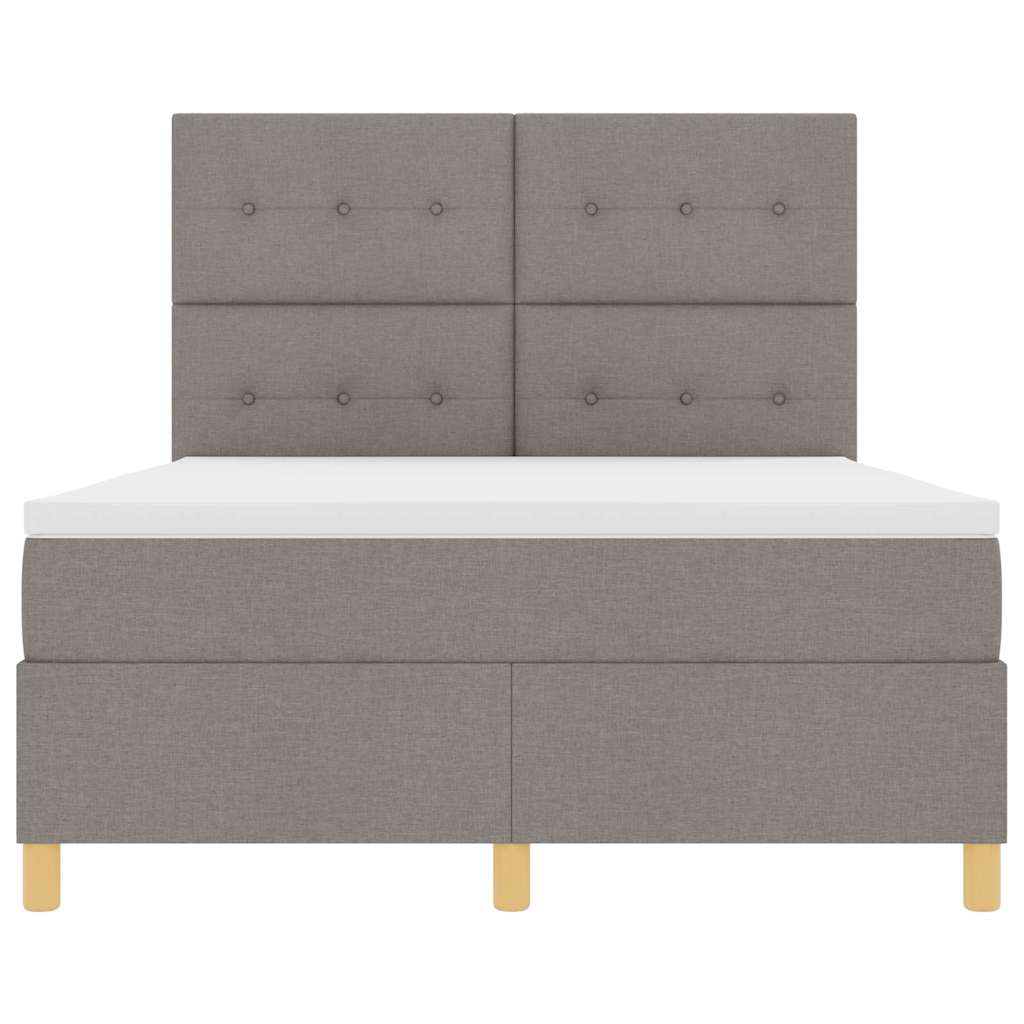 LED Box Spring Ágy fejtámlával Tópszínű 140 x 190 cm szövet