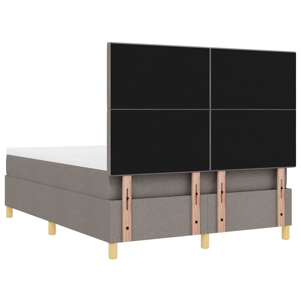 LED Box Spring Ágy fejtámlával Tópszínű 160 x 200 cm szövet