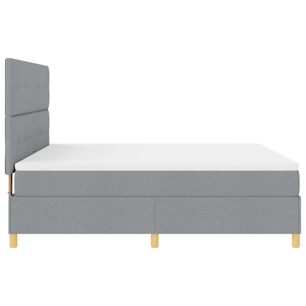 LED Box Spring Ágy matracmal Világosszürke 180 x 200 cm szövet