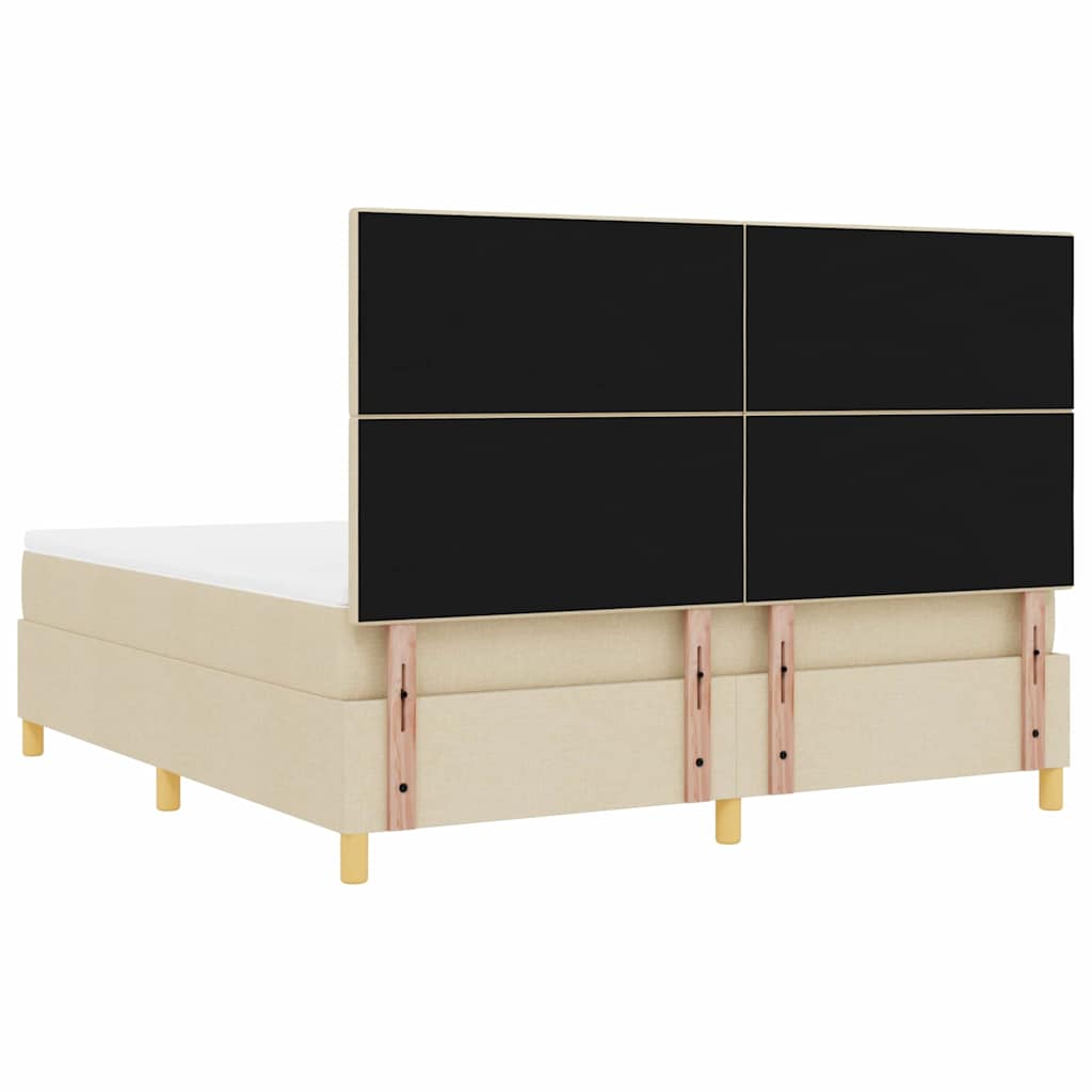 LED Box Spring Ágy fejtámlával Krém 180 x 200 cm szövet