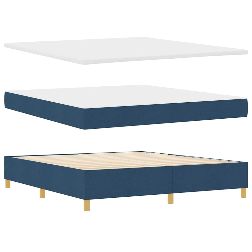 LED Box Spring Ágy fejtámlával Kék 180 x 200 cm szövet