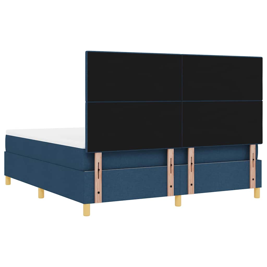 LED Box Spring Ágy fejtámlával Kék 180 x 200 cm szövet
