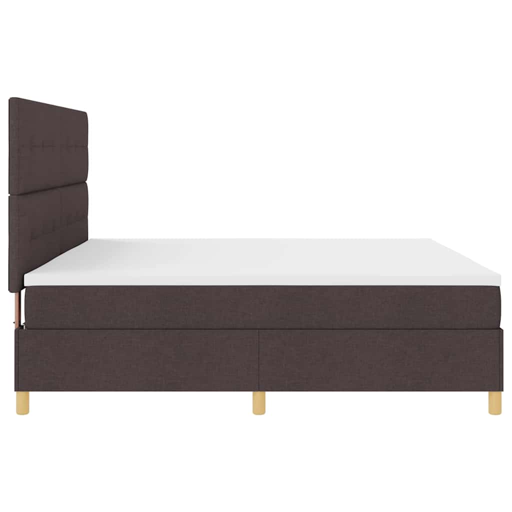 LED Box Spring Ágy fejtámlával Sötét Barna 200 x 200 cm szövet