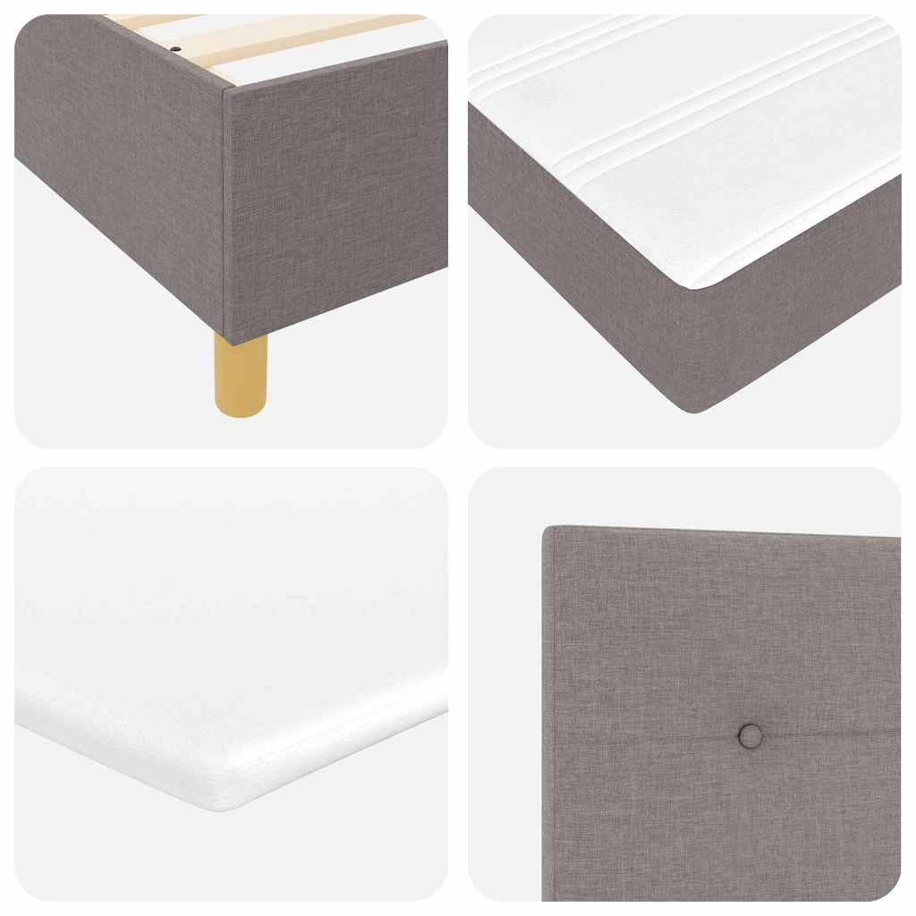 LED Box Spring Ágy fejtámlával Tópszínű 200 x 200 cm szövet
