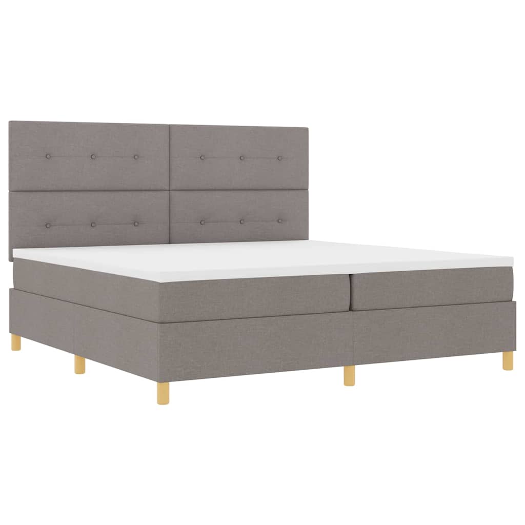 LED Box Spring Ágy fejtámlával Tópszínű 200 x 200 cm szövet