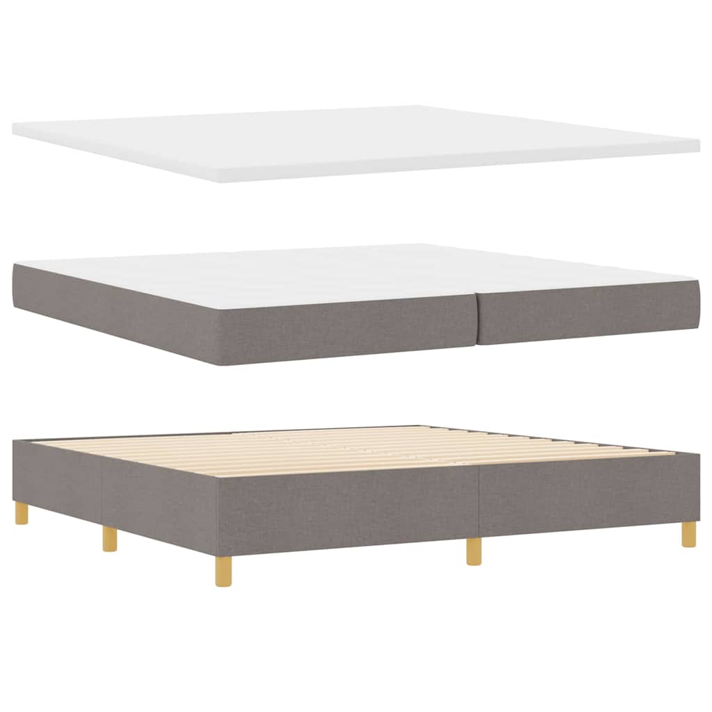 LED Box Spring Ágy fejtámlával Tópszínű 200 x 200 cm szövet