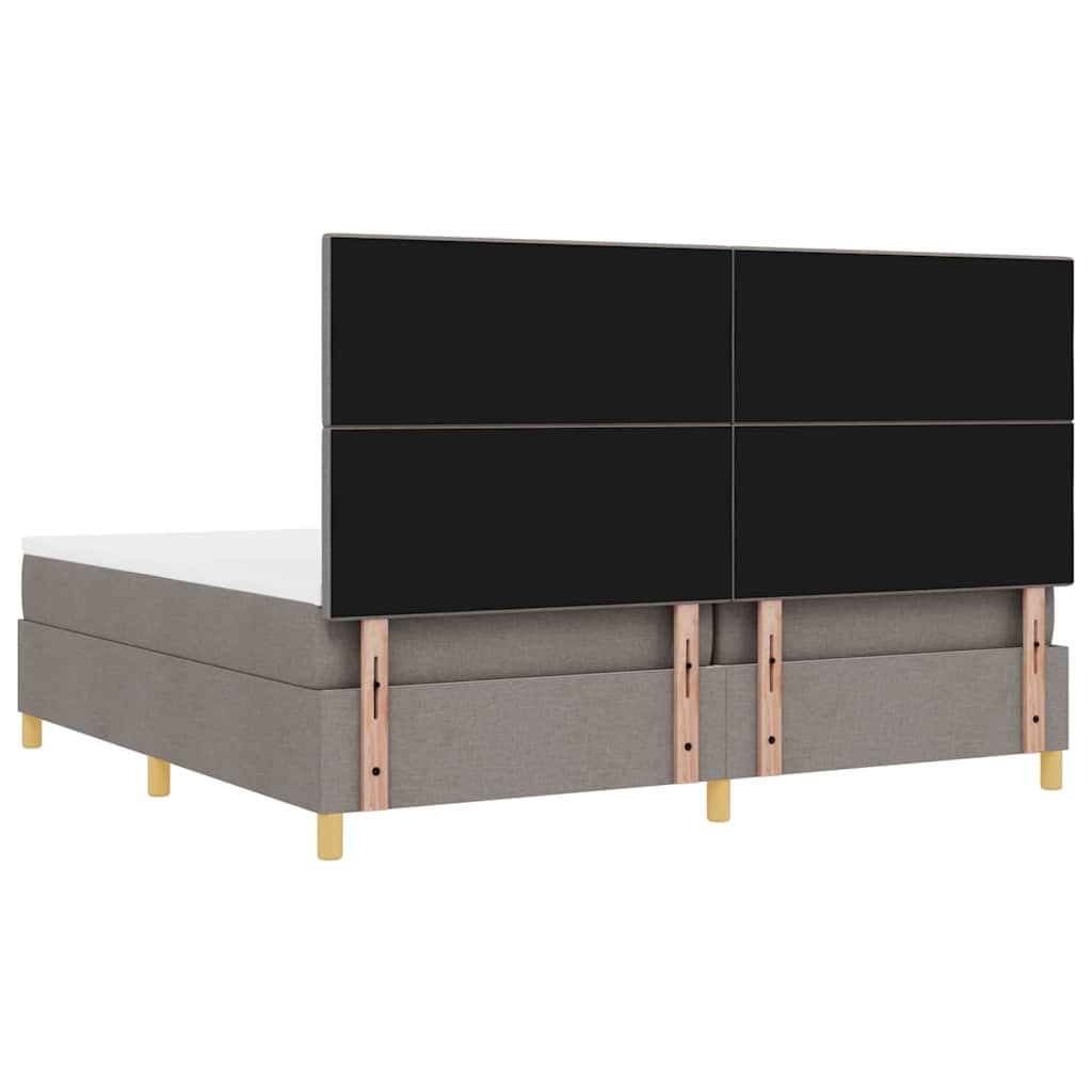 LED Box Spring Ágy fejtámlával Tópszínű 200 x 200 cm szövet