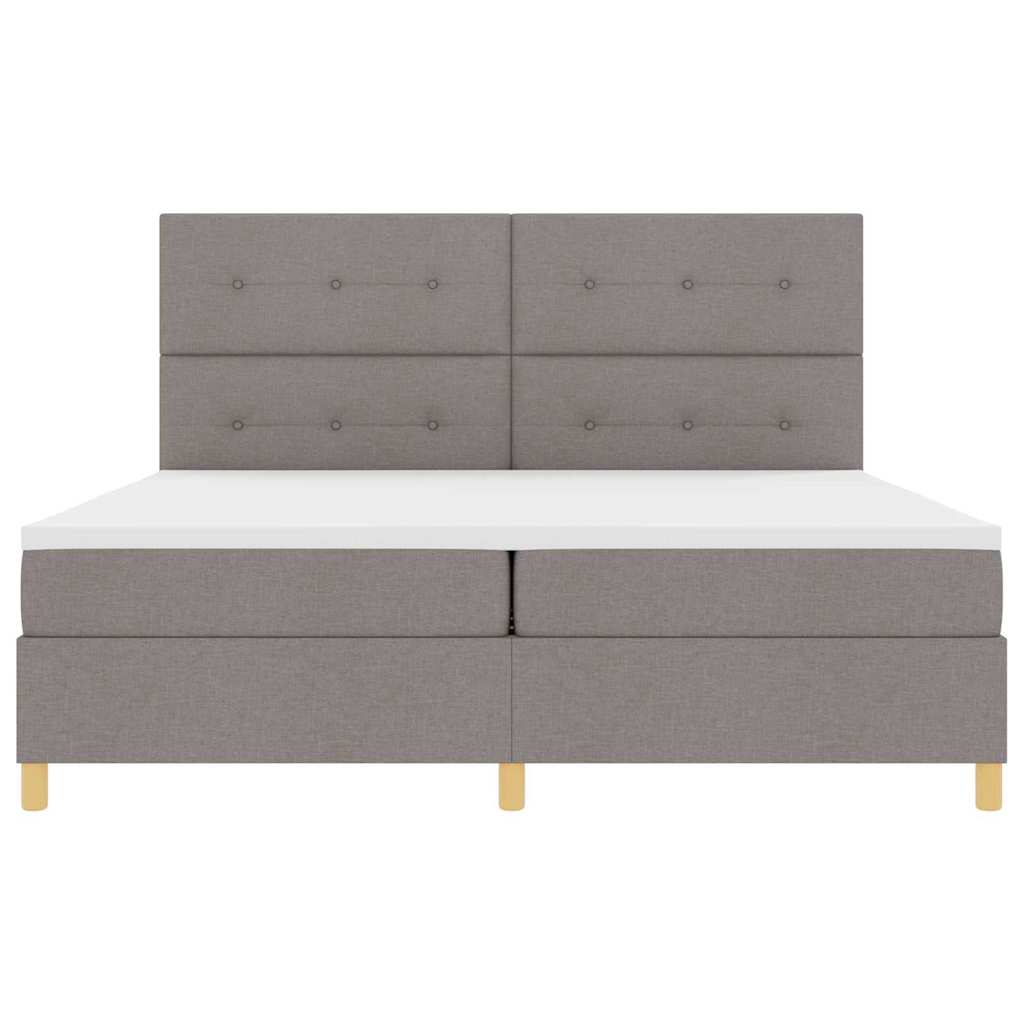 LED Box Spring Ágy fejtámlával Tópszínű 200 x 200 cm szövet