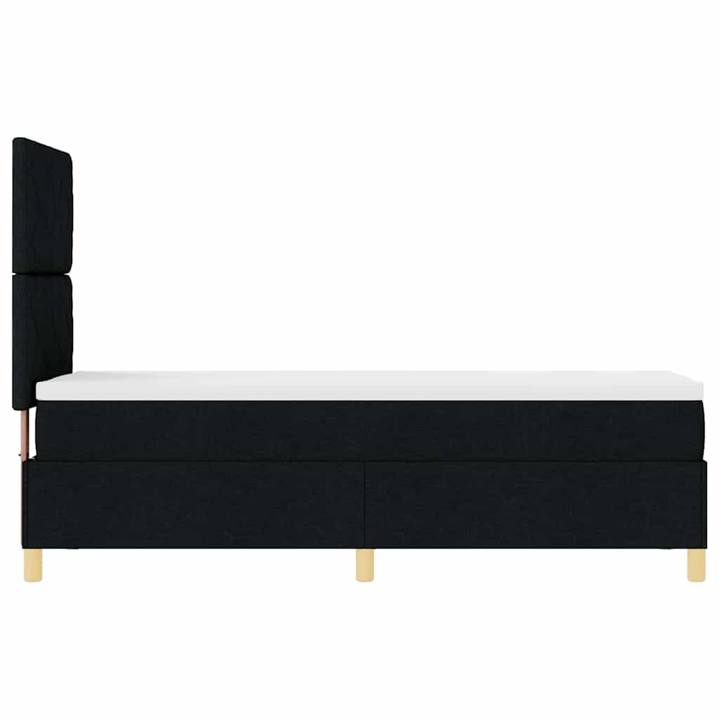 LED Box Spring Ágy fejtámlával Fekete 80 x 200 cm szövet