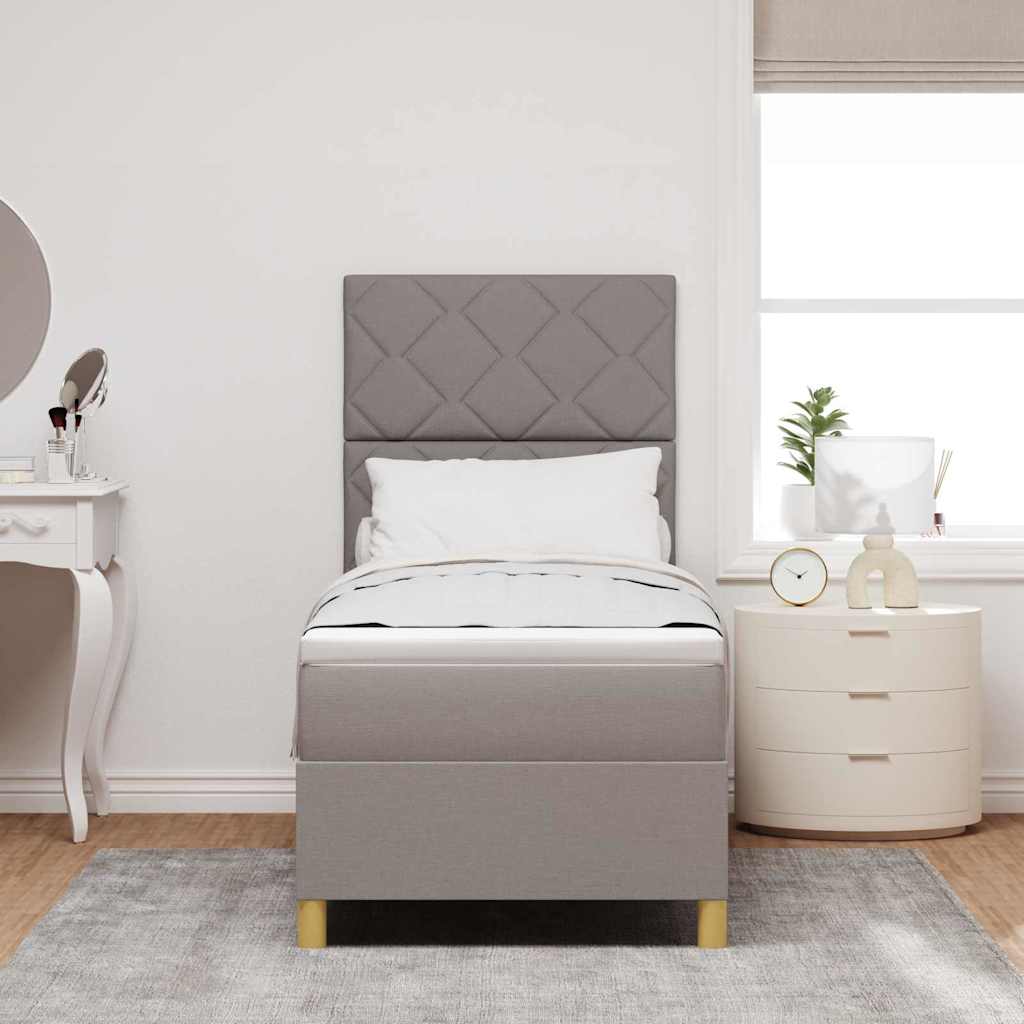 LED Box Spring Ágy fejtámlával Tópszínű 80 x 200 cm szövet