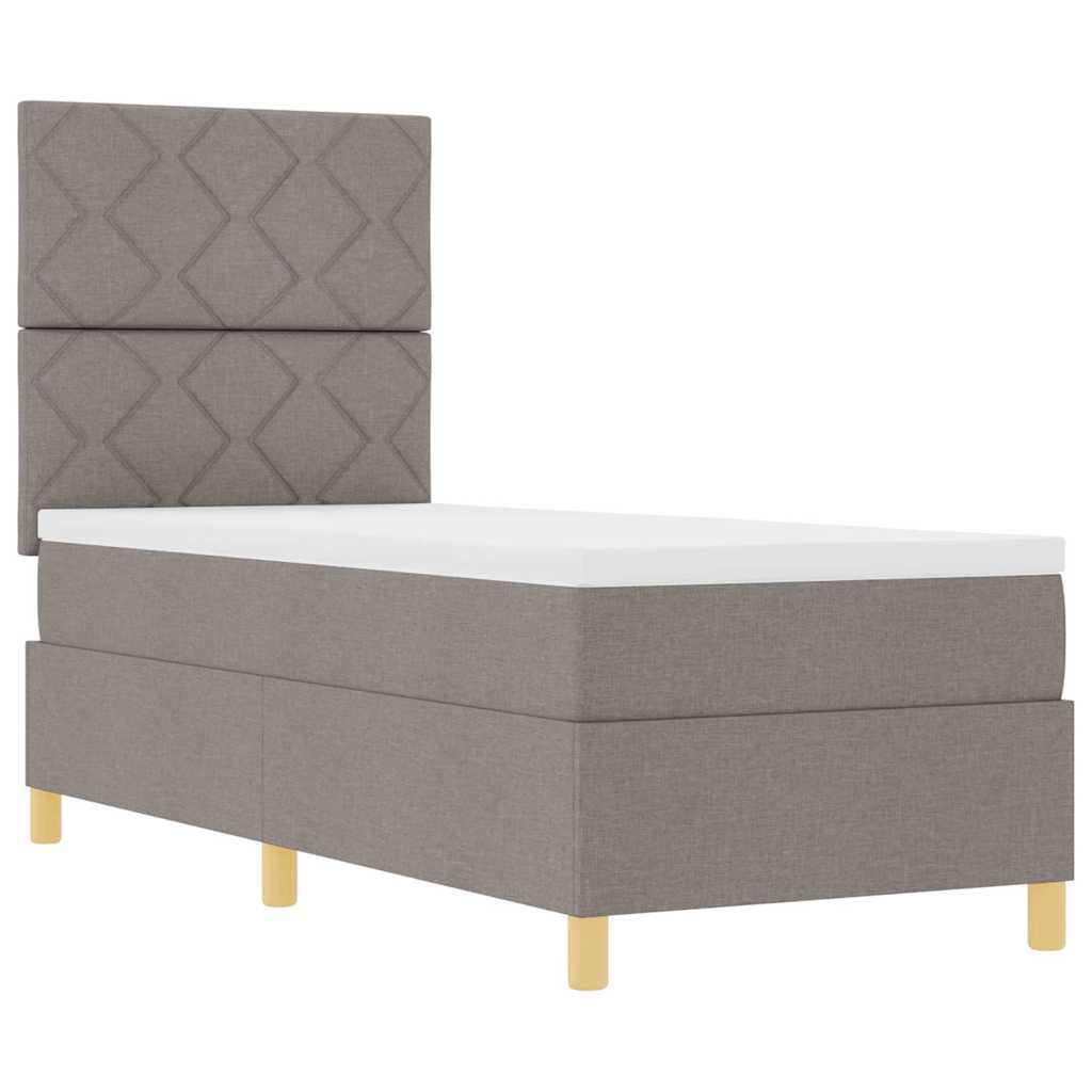 LED Box Spring Ágy fejtámlával Tópszínű 80 x 200 cm szövet