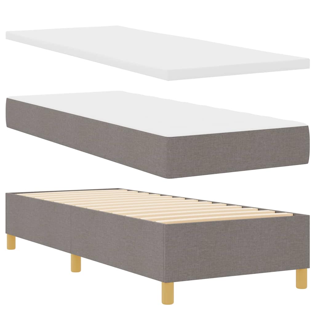 LED Box Spring Ágy fejtámlával Tópszínű 80 x 200 cm szövet