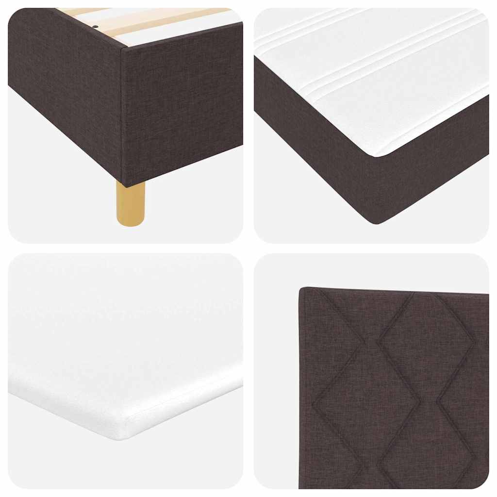 LED Box Spring Ágy fejtámlával Sötét Barna 90 x 190 cm szövet