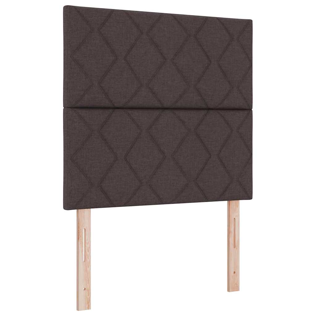 LED Box Spring Ágy fejtámlával Sötét Barna 90 x 190 cm szövet