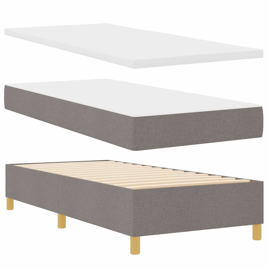 LED Box Spring Ágy fejtámlával Tópszínű 90 x 200 cm szövet