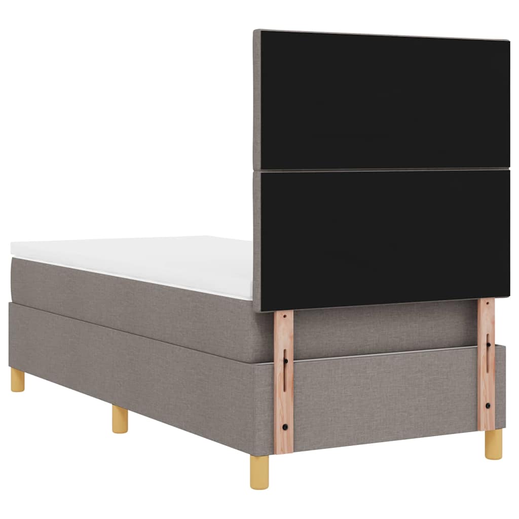 LED Box Spring Ágy fejtámlával Tópszínű 90 x 200 cm szövet