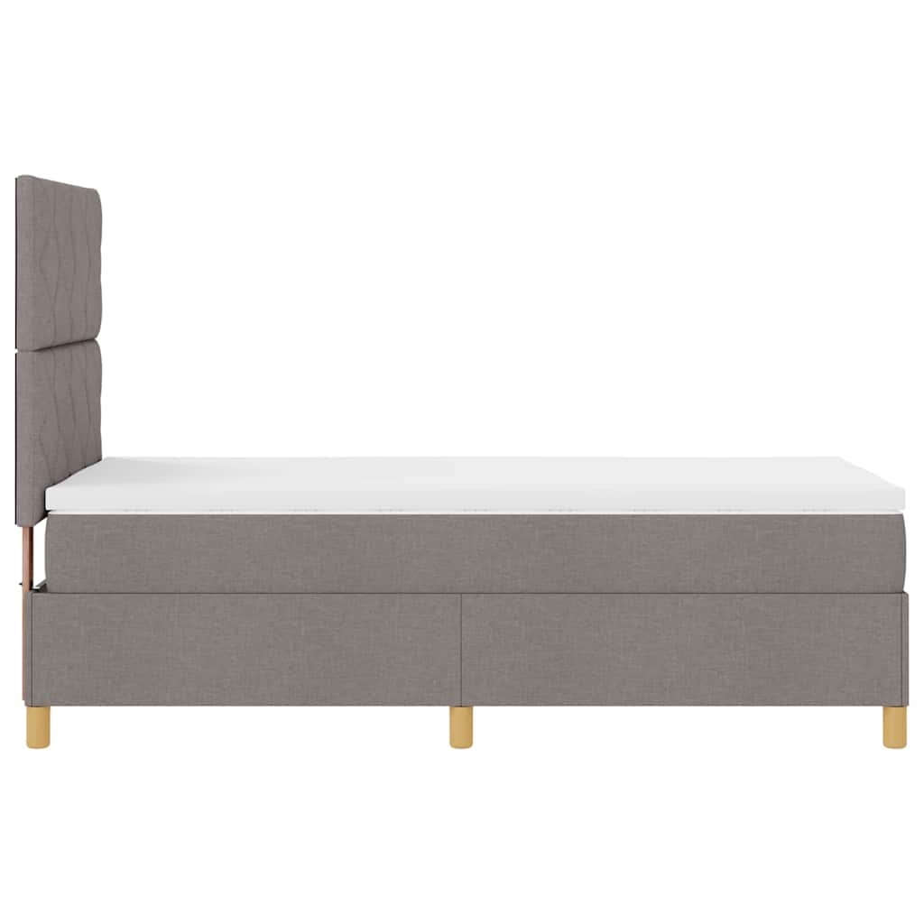 LED Box Spring Ágy fejtámlával Tópszínű 100 x 200 cm szövet