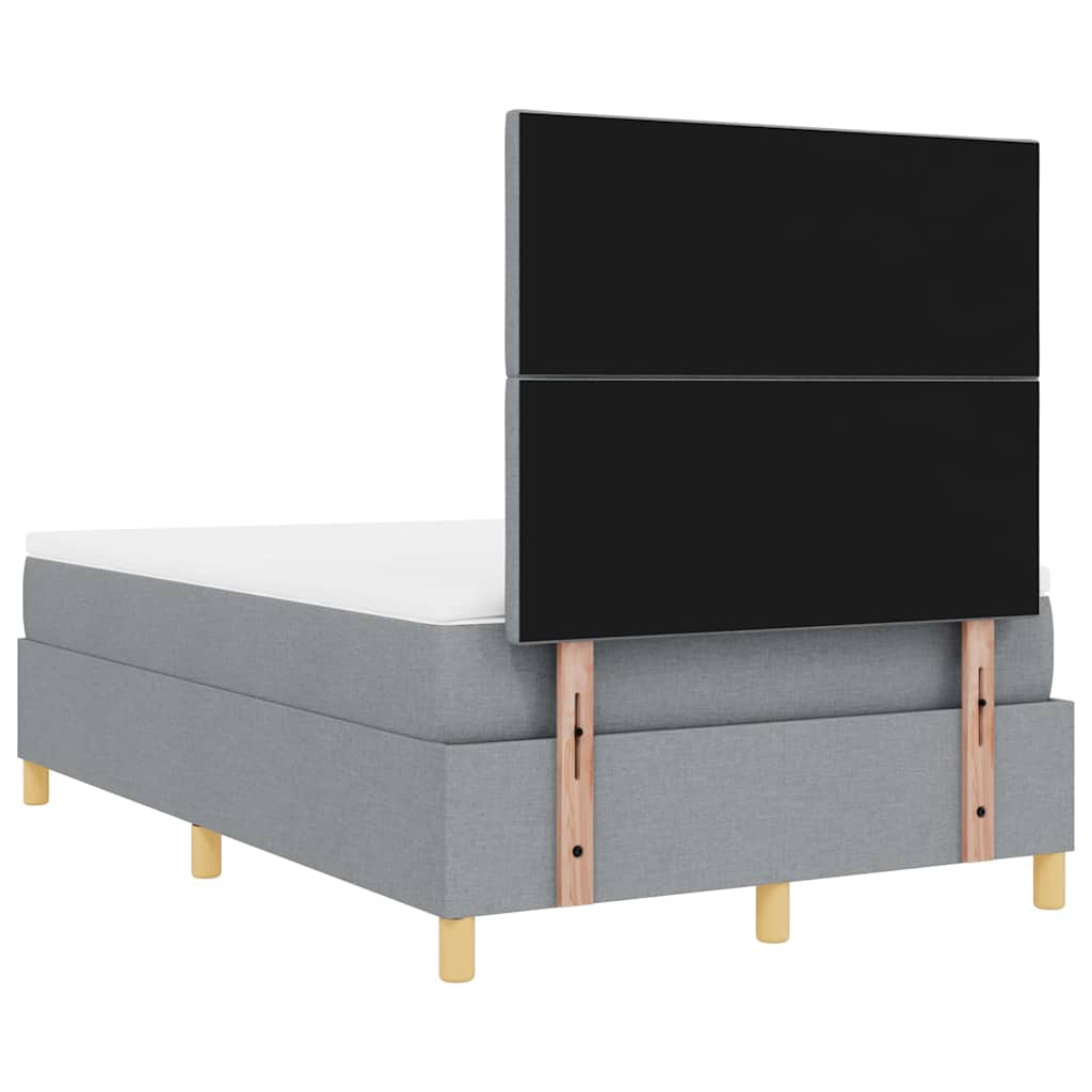 LED Box Spring Ágy matracmal Világosszürke 120 x 190 cm szövet