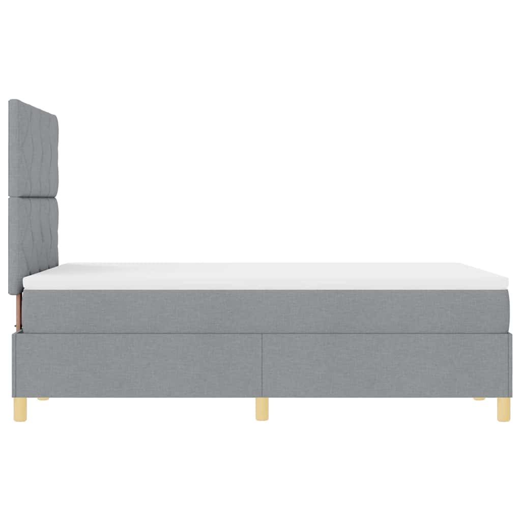LED Box Spring Ágy matracmal Világosszürke 120 x 190 cm szövet