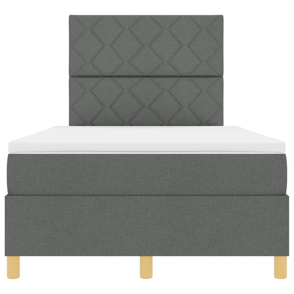LED Box Spring Ágy fejtámlával Sötétszürke 120 x 190 cm szövet