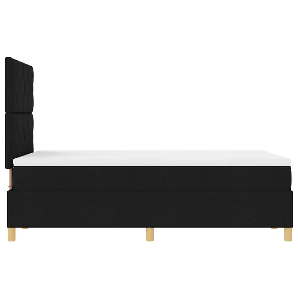 LED Box Spring Ágy fejtámlával Fekete 120 x 190 cm szövet