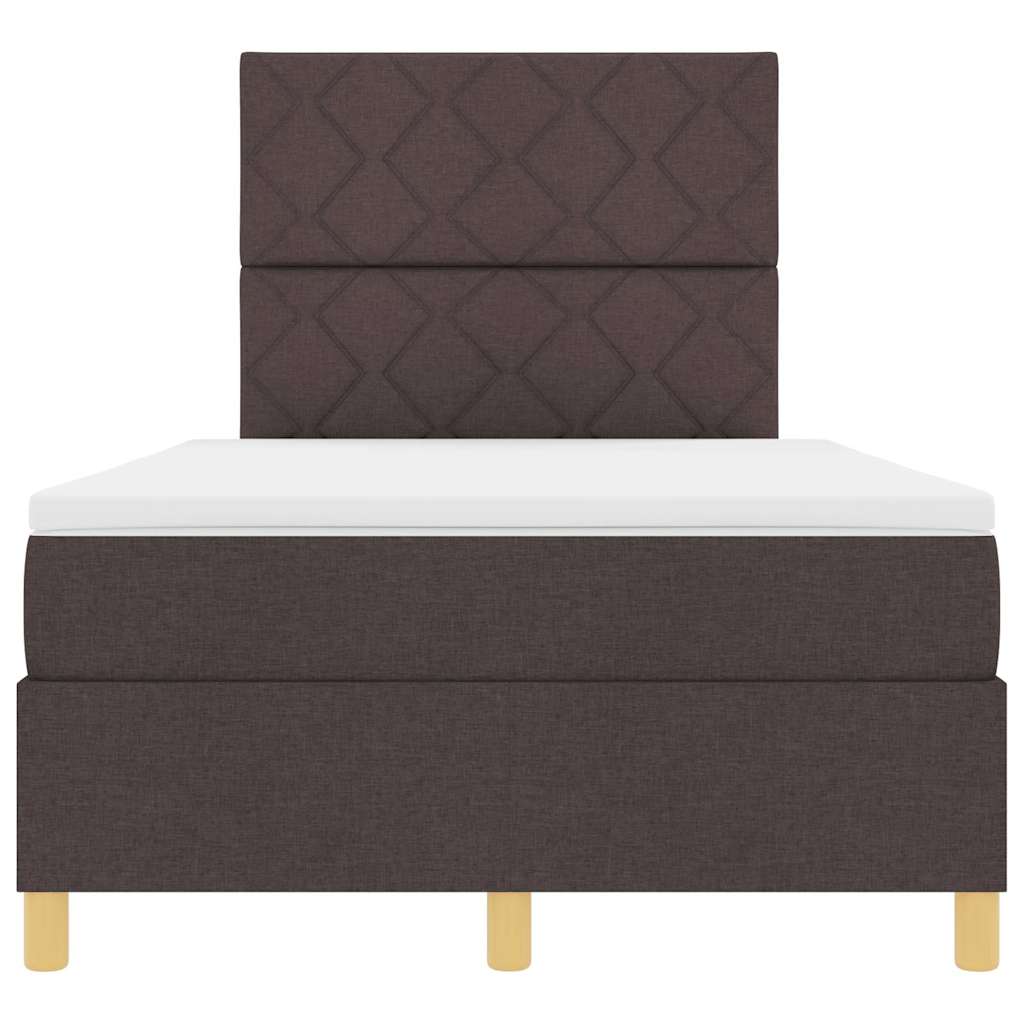 LED Box Spring Ágy fejtámlával Sötét Barna 120 x 190 cm szövet