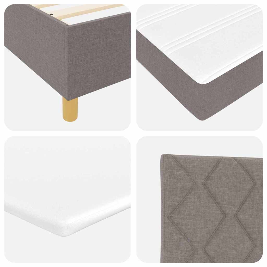 LED Box Spring Ágy fejtámlával Tópszínű 120 x 200 cm szövet