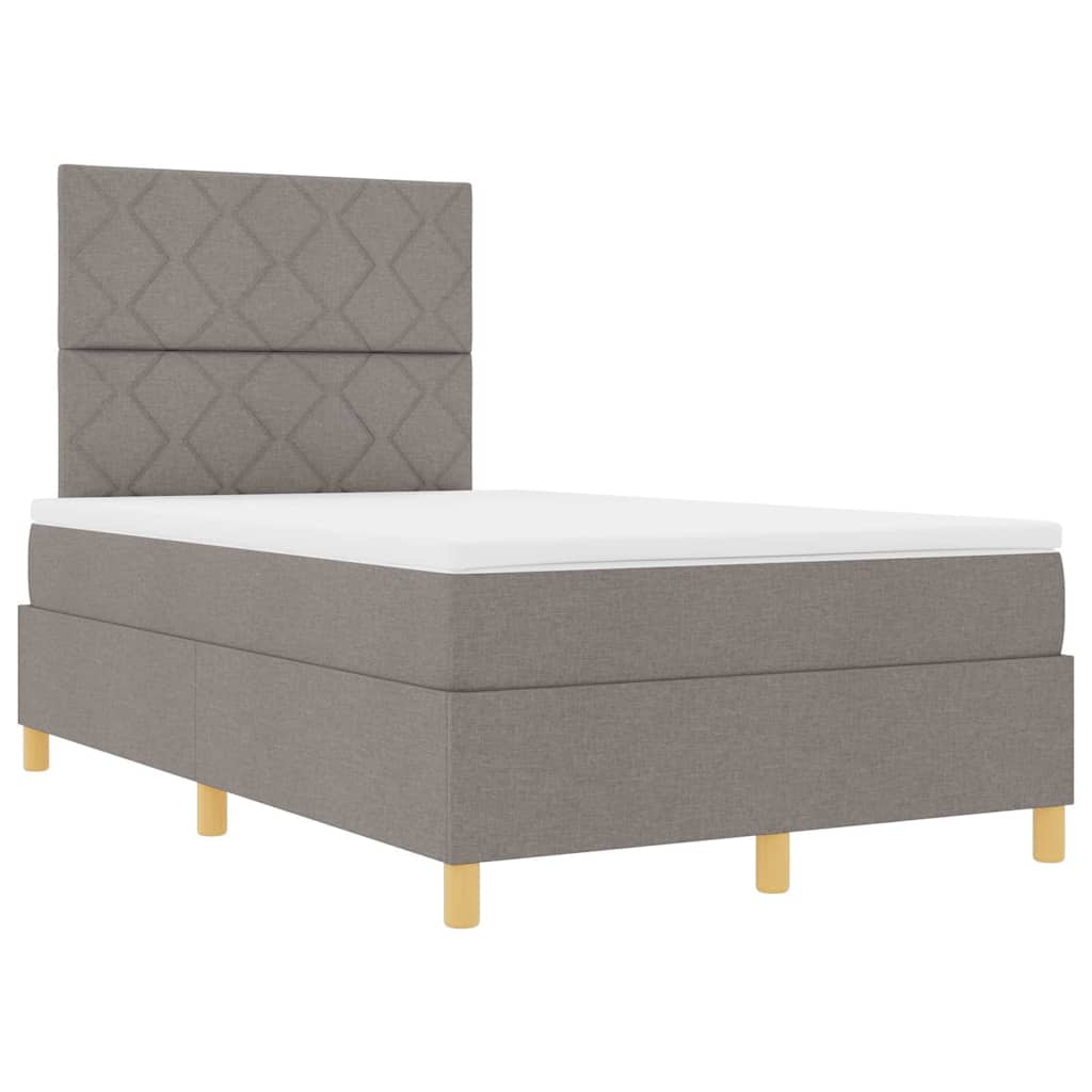 LED Box Spring Ágy fejtámlával Tópszínű 120 x 200 cm szövet