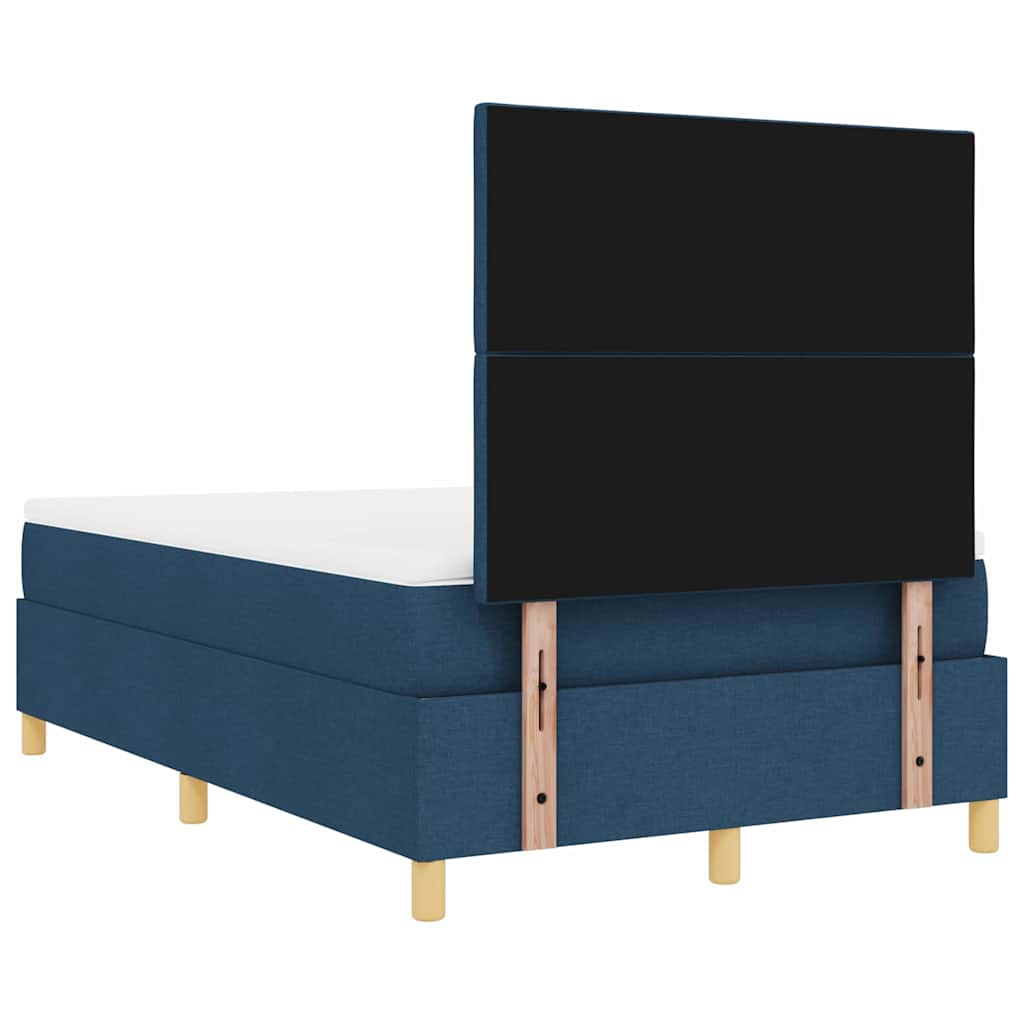 LED Box Spring Ágy fejtámlával Kék 120 x 200 cm szövet