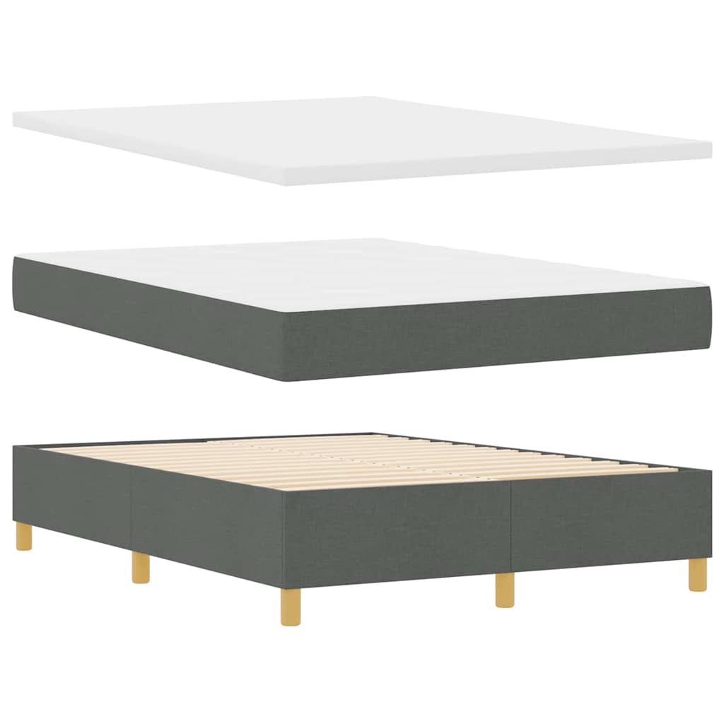 LED Box Spring Ágy fejtámlával Sötétszürke 140 x 190 cm szövet