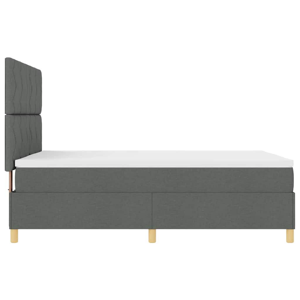 LED Box Spring Ágy fejtámlával Sötétszürke 140 x 190 cm szövet
