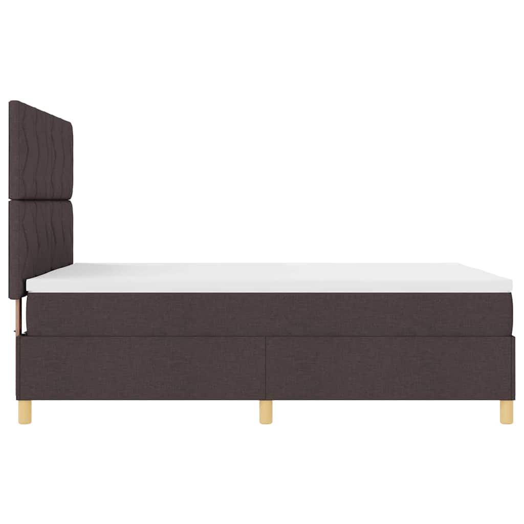 LED Box Spring Ágy fejtámlával Sötét Barna 140 x 200 cm szövet