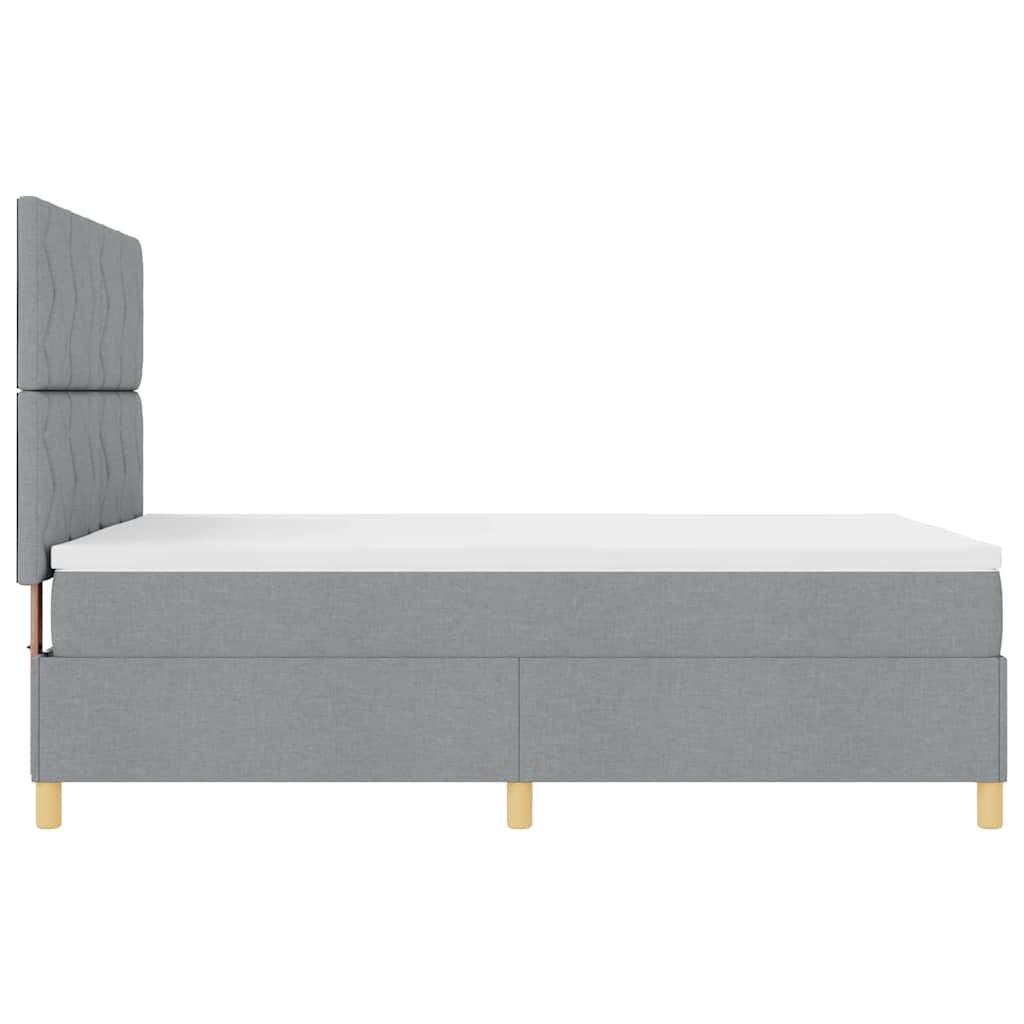 LED Box Spring Ágy Világosszürke 160 x 200 cm szövet