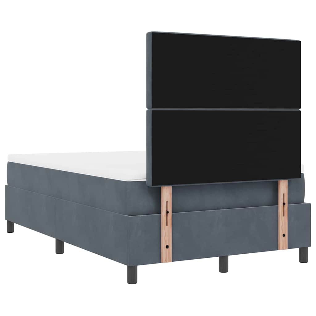 LED Box Spring Ágy matracmal Sötétszürke 120 x 190 cm Bársony