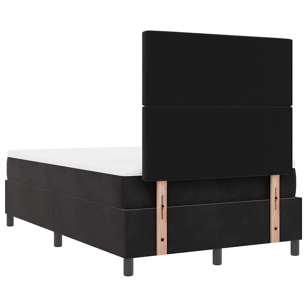 LED Box Spring Ágy matracmal Fekete 120 x 190 cm Bársony