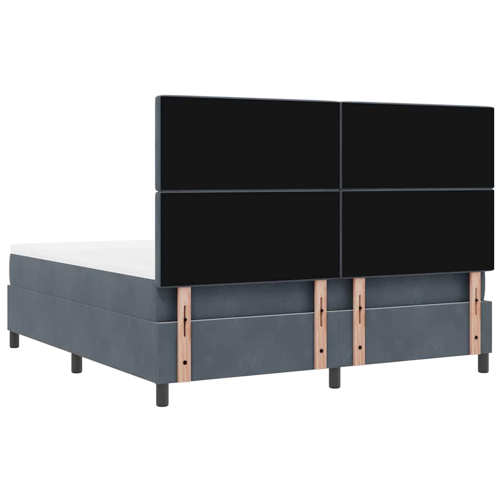 LED Box Spring Ágy matracmal Sötétszürke 180 x 200 cm Bársony