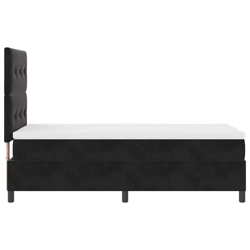 LED Box Spring Ágy fejtámlával Fekete 80 x 200 cm Bársony