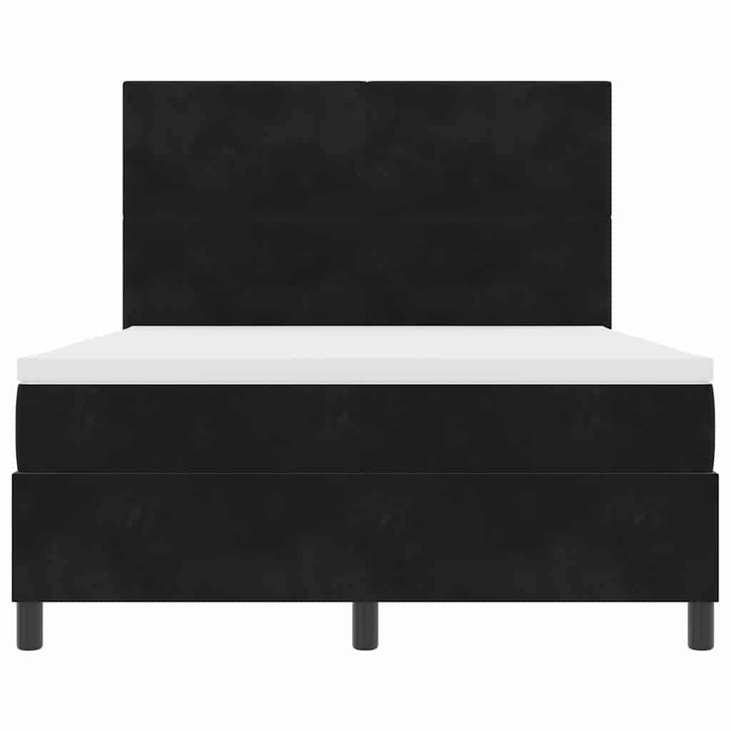 LED Box Spring Ágy fejtámlával Fekete 160 x 200 cm Bársony
