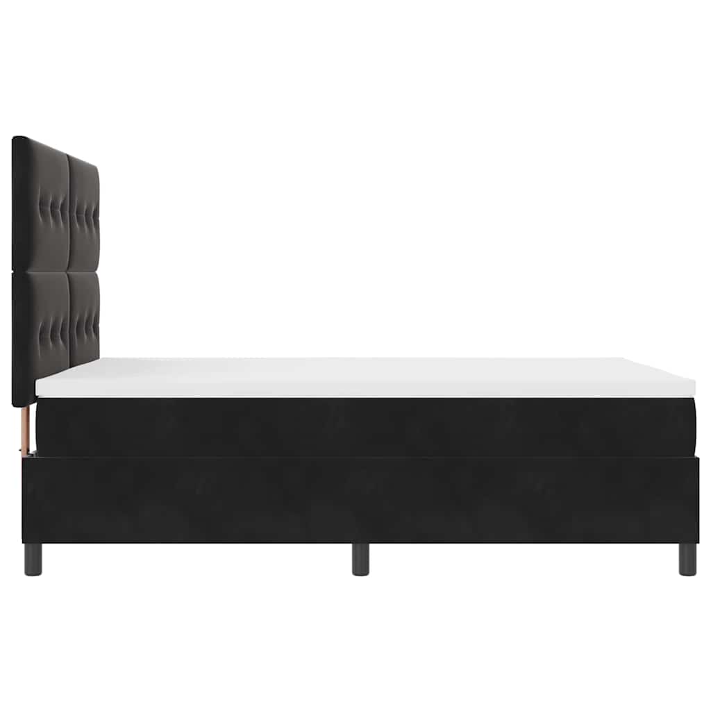 LED Box Spring Ágy fejtámlával Fekete 160 x 200 cm Bársony