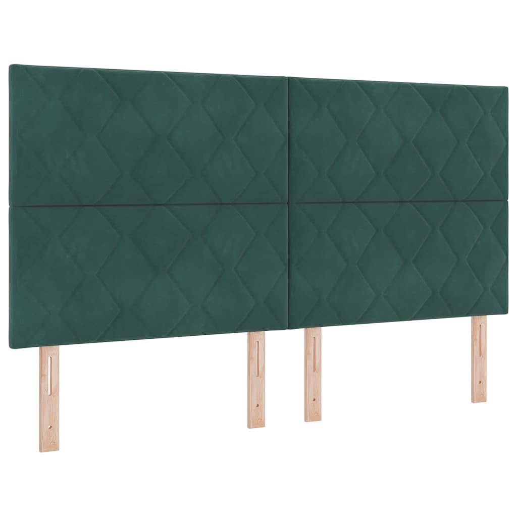 LED Box Spring Ágy fejtámlával Sötétzöld 180 x 200 cm Bársony